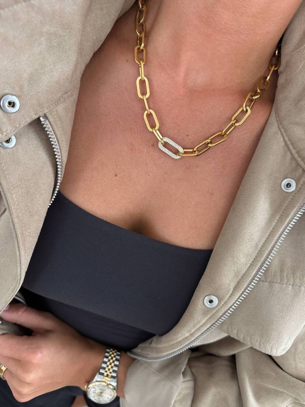 NEW CHANSUTTPEARLS the ava chain necklace in gold